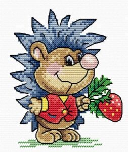 mp studia cross stitch embroidery kits for adults and beginners hedgehog - prickly fashionist 15x10cm/5.91x3.94 14ct.