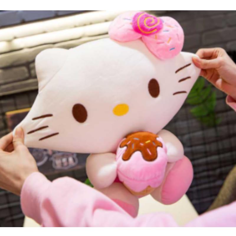 Hoky’s Hut 2pc Cute Mini Plush Backpack & Kawaii Cat Plush Toy & Mini Plush Cartoon Backpack, Kawaii Cartoon Plush (Magenta)