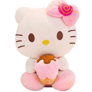 Hoky’s Hut 2pc Cute Mini Plush Backpack & Kawaii Cat Plush Toy & Mini Plush Cartoon Backpack, Kawaii Cartoon Plush (Magenta)