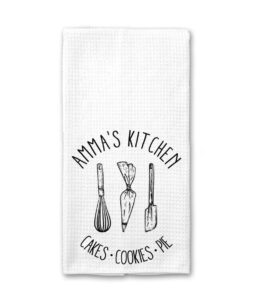 owingsdesignsperfect amma's kitchen towel - dish towels - gift for amma - tea towels for cooking - baking - soft & absorbent kitchen towel - gifts for birthday - christmas - mothers day - holiday