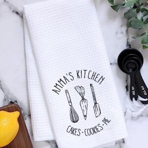 OwingsDesignsPerfect Amma's Kitchen Towel - Dish Towels - Gift for Amma - Tea Towels for Cooking - Baking - Soft & Absorbent Kitchen Towel - Gifts for Birthday - Christmas - Mothers Day - Holiday