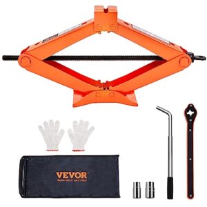 VEVOR Scissor Jack, 2.5 Ton/5512 lbs Scissor Car Jack, 3.7"-17.1" Lifting Range Scissor Lift Jack with Ratcheting Handle and L-Wrench, Portable Tire Jack for Cars Trucks Sedans MPVs