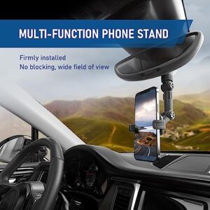 Dewkou 1 PC Rearview Mirror Phone Holder for Car, Universal Rotating Retractable Car Phone Holder, GPS Holder, Anti-Shake Multifunctional Design for Most Mobile Phone and Car Rearview Mirror (Black)