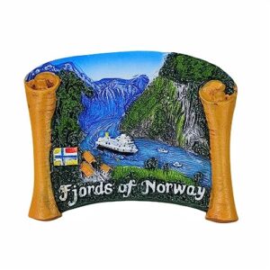 Fjords of Norway 3D Fridge Magnet Souvenir Gift,Resin Handmade Norway Refrigerator Magnet Home & Kitchen Decoration Collection