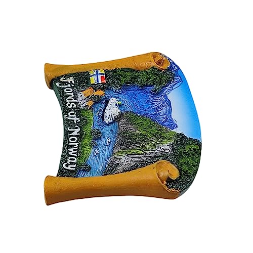 Fjords of Norway 3D Fridge Magnet Souvenir Gift,Resin Handmade Norway Refrigerator Magnet Home & Kitchen Decoration Collection