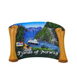 Fjords of Norway 3D Fridge Magnet Souvenir Gift,Resin Handmade Norway Refrigerator Magnet Home & Kitchen Decoration Collection