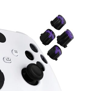 extremerate replacement custom abxy action buttons for xbox series x & s controller, three-tone robot black & clear with purple classic symbols abxy keys for xbox one s/x elite v1/v2 controller