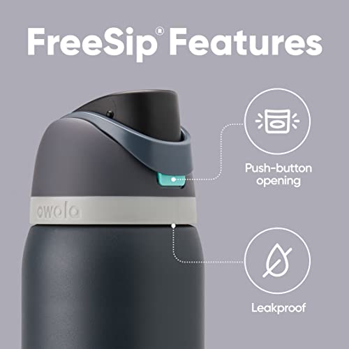 Owala FreeSip Insulated Stainless Steel Water Bottle with Straw for Sports and Travel, BPA-Free & Silicone Water Bottle Boot, Anti-Slip Protective Sleeve for Water Bottle, Protects FreeSip