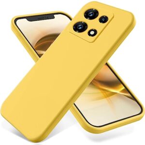 case for infinix note 30 pro, silicone protective phone case for infinix note 30 pro with silicone lanyard, slim thin soft shockproof cover for infinix note 30 pro silicone case yellow