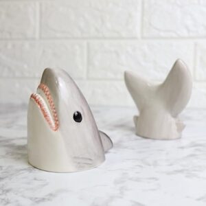 Shark Salt and Pepper Shakers Set, Nautical Themed Kithen Supplies, 4 Inches