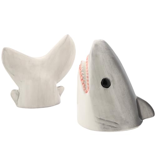Shark Salt and Pepper Shakers Set, Nautical Themed Kithen Supplies, 4 Inches