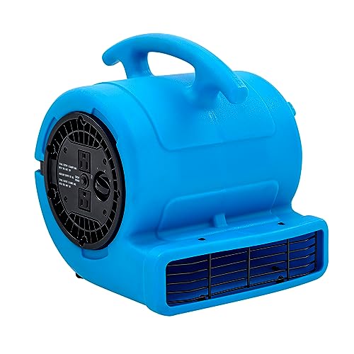 MOUNTO 1/4hp 1000CFM 2 Speed Air Mover Carpet Dryer Floor Fan Cooling Fan (Blue)