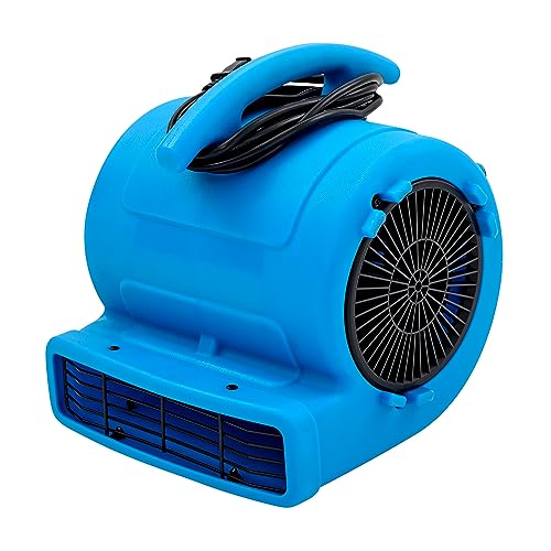 MOUNTO 1/4hp 1000CFM 2 Speed Air Mover Carpet Dryer Floor Fan Cooling Fan (Blue)