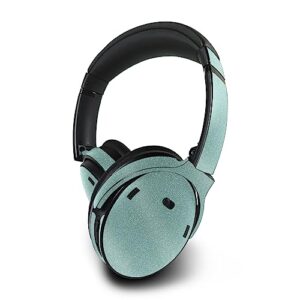 mightyskins glossy glitter skin compatible with bose quietcomfort 45 headphones solid seafoam | protective, durable high-gloss glitter finish | easy to apply | made in the usa