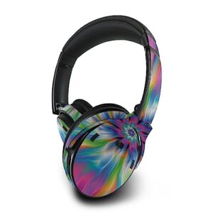 mightyskins skin compatible with bose quietcomfort 45 headphones prismatic vortex | protective, durable, and unique vinyl decal wrap cover | easy to apply | made in the usa