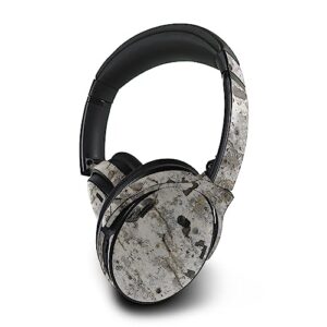 mightyskins skin compatible with bose quietcomfort 45 headphones blasted concrete | protective, durable, and unique vinyl decal wrap cover | easy to apply | made in the usa