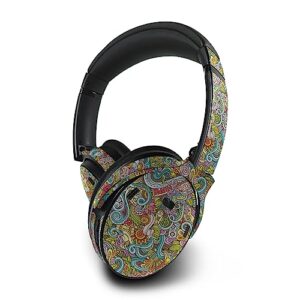 mightyskins skin compatible with bose quietcomfort 45 headphones - ultra hippie | protective, durable, and unique vinyl decal wrap cover | easy to apply, remove, and change styles | made in the usa