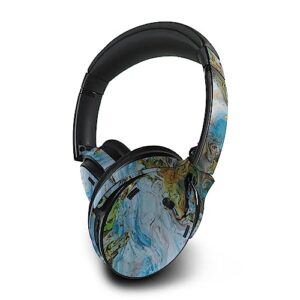 mightyskins skin compatible with bose quietcomfort 45 headphones - island swirl | protective, durable, and unique vinyl decal wrap cover | easy to apply, remove, and change styles | made in the usa