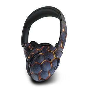 mightyskins glossy glitter skin compatible with bose quietcomfort 45 headphones - lava hex | protective, durable high-gloss glitter finish | easy to apply, remove, and change styles | made in the usa