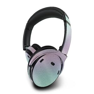 mightyskins glossy glitter skin compatible with bose quietcomfort 45 headphones cotton candy | protective, durable high-gloss glitter finish | easy to apply | made in the usa