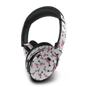mightyskins skin compatible with bose quietcomfort 45 headphones - cool flamingo | protective, durable, and unique vinyl decal wrap cover | easy to apply, remove, and change styles | made in the usa