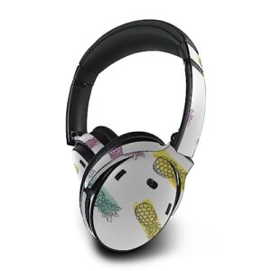 mightyskins skin compatible with bose quietcomfort 45 headphones funky pineapples | protective, durable, and unique vinyl decal wrap cover | easy to apply | made in the usa