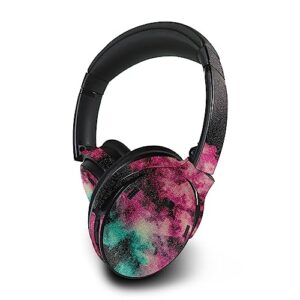 mightyskins glossy glitter skin compatible with bose quietcomfort 45 headphones magenta smoke | protective, durable high-gloss glitter finish | easy to apply | made in the usa