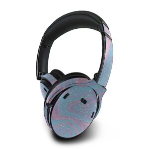 mightyskins skin compatible with bose quietcomfort 45 headphones cotton candy swirl | protective, durable, and unique vinyl decal wrap cover | easy to apply | made in the usa