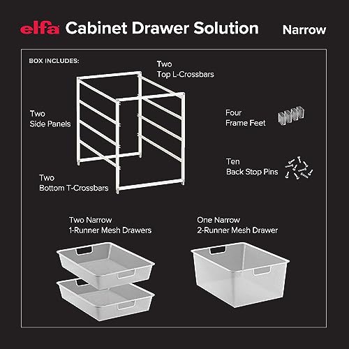 The Container Store Elfa Narrow Cabinet Drawer Solution (White)