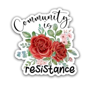 miraki community is resistance sticker, social justice sticker, activist sticker, human rights sticker, water assitant die-cut vinyl funny decals for laptop, phone, water bottles, kindle sticker