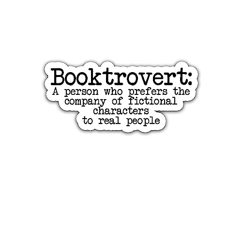 Miraki Booktrovert Definition Sticker, Book Lover Sticker, Book Club Sticker, Reading Sticker, Water Assitant Die-Cut Vinyl Bookish Decals for Laptop, Phone, Water Bottles, Kindle Sticker