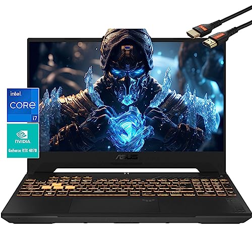 ASUS TUF Gaming Laptop i7-12700H| NVIDIA GeForce RTX4070 MUX 140W| 15.6 FHD IPS Display 100% sRGB| G-SYNC| Backlit Keyboard| Wi-Fi6| Thunderbolt4 USB C| Webcam| HDMI Cable (64GB RAM |2TB PCIe SSD)