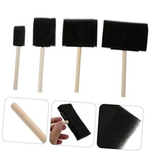 VILLCASE 1 Set 16pcs Painting Brush Foam Craft Brush Sponge Brushes Black Foam Brush Set Foam Sponge Paint Brushes for Foam Paint Brush Coloring Brushes Doodling Tools Drawing Sponges