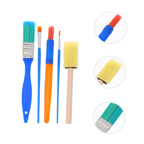 COHEALI 10pcs Sponge Brush Paint Sets Play Set Suit Watercolor Painting Brushes Coloring Tool Sets Painting Sponge Graffiti Brush Painting Brush Round Head The Brush