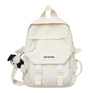 mifjnf mini backpack cute mini backpacks cute backpack aesthetic backpack kawaii backpack for school with kawaii accessories (white)