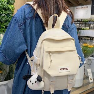 MIFJNF Mini Backpack Cute Mini Backpacks Cute Backpack Aesthetic Backpack Kawaii Backpack for School with Kawaii Accessories (White)