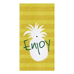 kitchen towels dish cloth 1 pack summer pineapple fruit texture soft absorbent dish towel reusable cleaning cloths tea bar hand towels enjoy quote on yellow stripe drying dishcloth for dishes