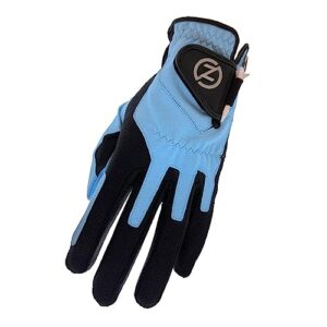 zero friction men's compression fit golf glove - osfm carolina blue lh(rh)
