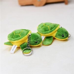 Rosojodg 2pcs Cute Plush Sea Turtle Mini Tortoise Plush Toy Stuffed Animal Toy Keychain Pendant Cartoon Plush Doll for Birthday Gift Bag Accessories