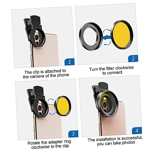 Mikikit 1 Set Mobile Phone Lens Set Smartphone Phones Photo Beautify Lens Practical Photo Filters Camera Wide Angle Lens Full-Color Lens Phone Filter Lens Photo Lens for Phones Clip-on