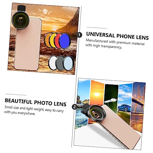 Mikikit 1 Set Mobile Phone Lens Set Smartphone Phones Photo Beautify Lens Practical Photo Filters Camera Wide Angle Lens Full-Color Lens Phone Filter Lens Photo Lens for Phones Clip-on