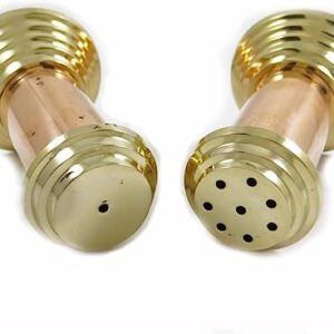 S2J Copper 2 Pieces Salt And Pepper Shaker Set Tableware Serveware with Top and Base In Brass