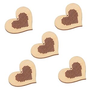 sewoart 5pcs cross stitch wood pieces heart pendant embroidery kit handmade wooden craft shapes cross- wood slice wooden hanging hearts diy handmade cross-stitch wooden chip ornament