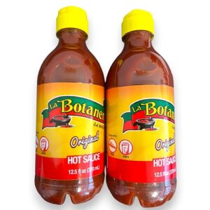 2-pack chamoy sauce bundle - includes 2 bottles of mexican hot sauce la botanera original 25oz total - comes in a despensa colombiana bag - great to compliment your snacks!