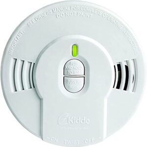 Kidde Smoke Detector, 10-Year Battery & Smoke Detector, Hardwired Smoke Alarm with Battery Backup, Front-Load Battery Door, Test-Silence Button, White