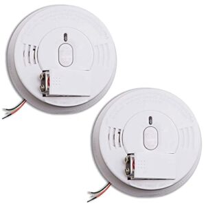 Kidde Hardwired Carbon Monoxide Detector & Smoke Detector, Hardwired Smoke Alarm with Battery Backup, Front-Load Battery Door, Test-Silence Button,(Pack of 2) White