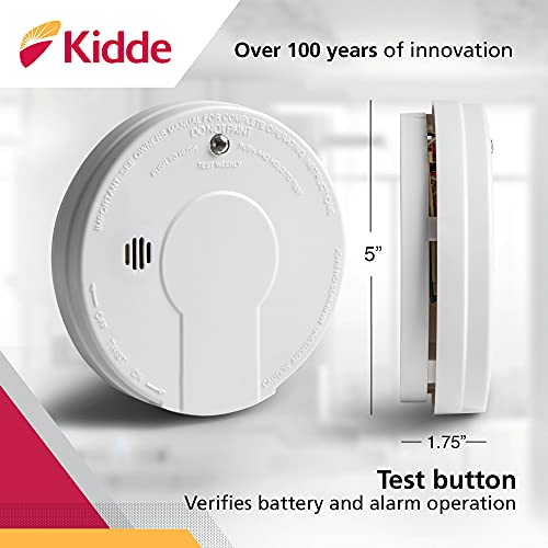 Kidde Smoke Detector, 9-Volt Battery Operated, Ionization Smoke Alarm, Battery Included & Smoke Detector, Hardwired Smoke Alarm with Battery Backup, Front-Load Battery Door, Test-Silence Button, White