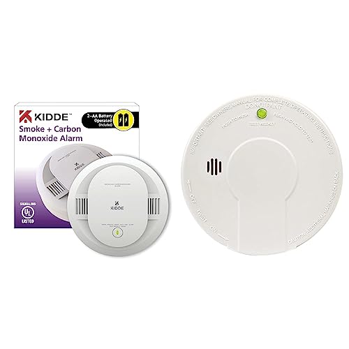 Kidde Smoke & Carbon Monoxide Detector, AA Battery Powered, LED Warning Light Indicators & Smoke Detector, 9V Battery Operated Smoke Alarm, Test-Reset Button, Battery Included