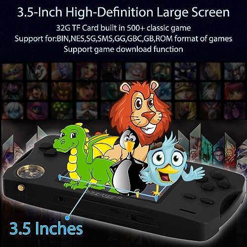 Retro Handheld Game Console,Preloaded 500 Kids Arcade Games Nostalgia Stick Game for TV, 32G, Portable 3.5 Inch Rechargeable Classic Toys, for Home Travel Birthday Boys Girls (Black)