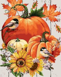 sotyioo paint by numbers for adults, thanksgiving paint by numbers for adults beginner drawing paintwork with paintbrushes on canvas wrinkle-free canvas acrylic pigment oil paint (fall 16x20inch)